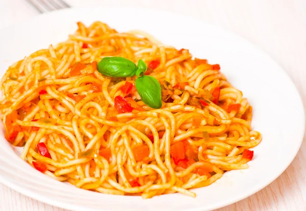 Spagetti whit domates sosu. — Stok fotoğraf