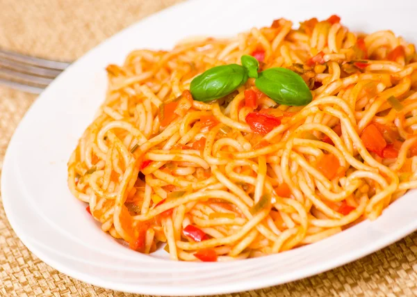 Spaghetti whit tomato sauce Royalty Free Stock Photos