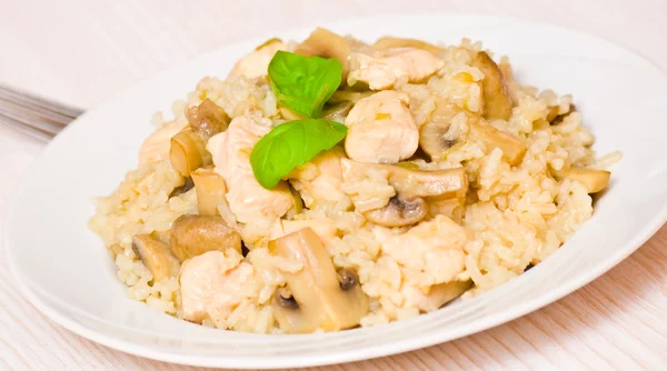Rice with Chicken and Mushrooms — Stock Photo, Image