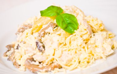 tavuk göğsü, mantar, ananas, peynir, yumurta salatası