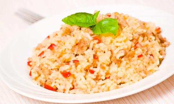 Arroz com carne picada — Fotografia de Stock