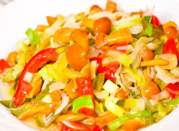 Salad with mushrooms — Stock Photo, Image