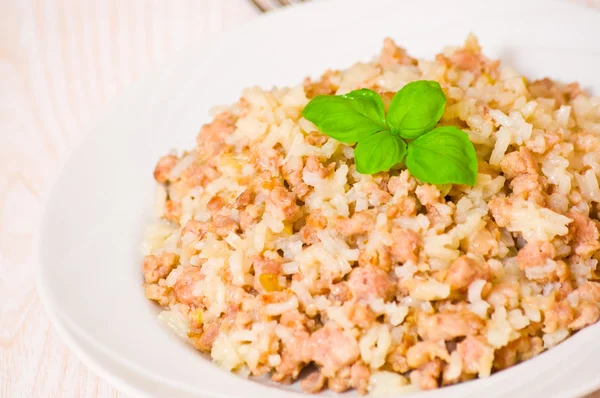 Minced meat with rice — Stock Photo, Image