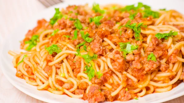 Boloňské špagety — Stock fotografie