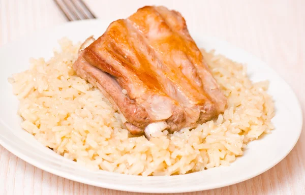 Ribs with rice — Stock Photo, Image