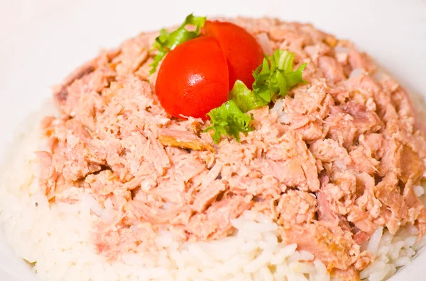 Reis mit Thunfisch — Stockfoto