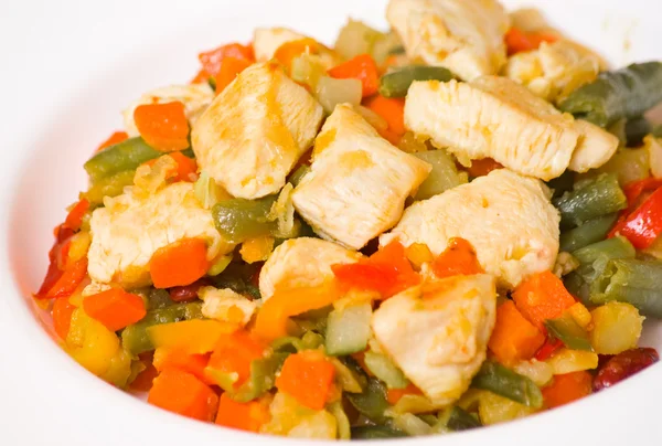 Verduras y pechuga de pollo — Foto de Stock