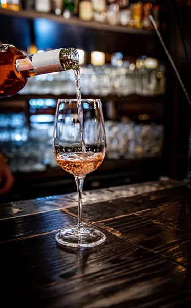 Bartender Pouring Red Wine Glass Cafe Bar Royalty Free Stock Photos