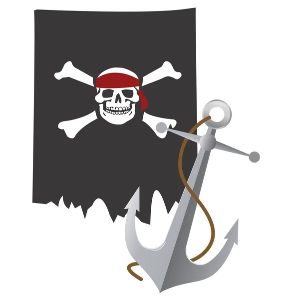 Bandera de pirata — Vector de stock