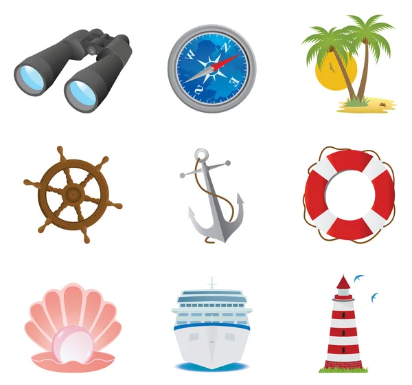 Sea icons — Stock Vector