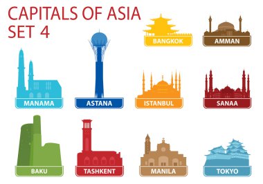 Capitals of Asia clipart