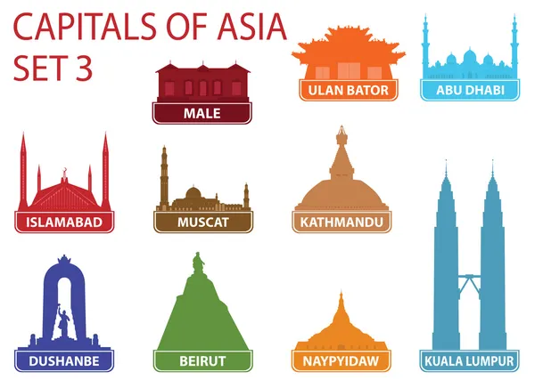 Capitales de l'Asie — Image vectorielle