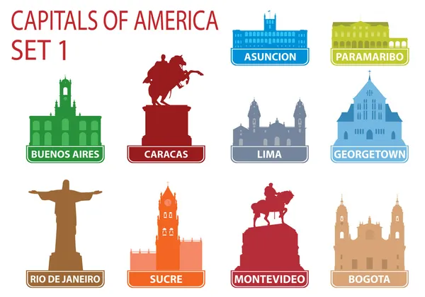 Capitales de l'Amérique — Image vectorielle