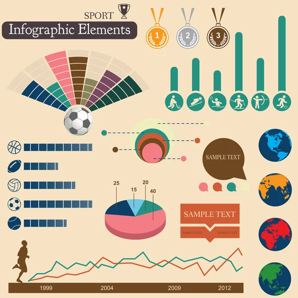 इन्फोग्राफिक्स। स्पोर्ट्स — स्टॉक वेक्टर
