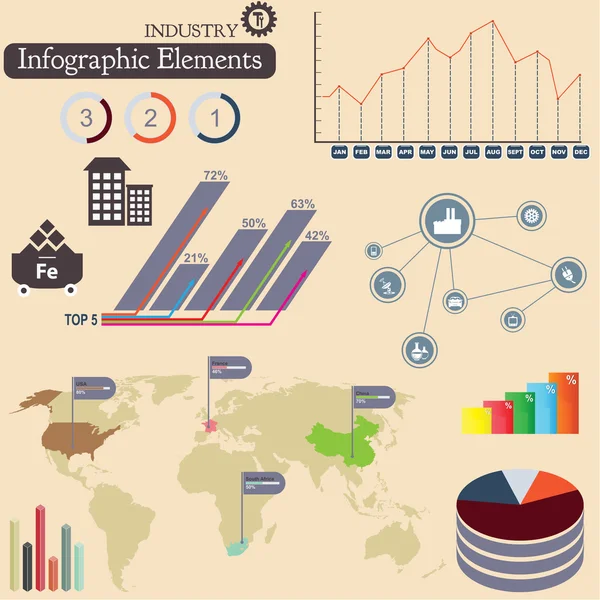 Éléments d'infographie. Industrie — Image vectorielle