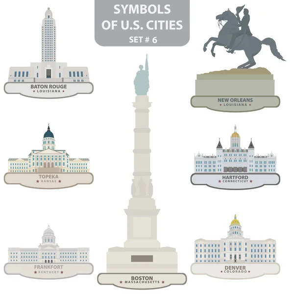 Symboles des villes américaines — Image vectorielle