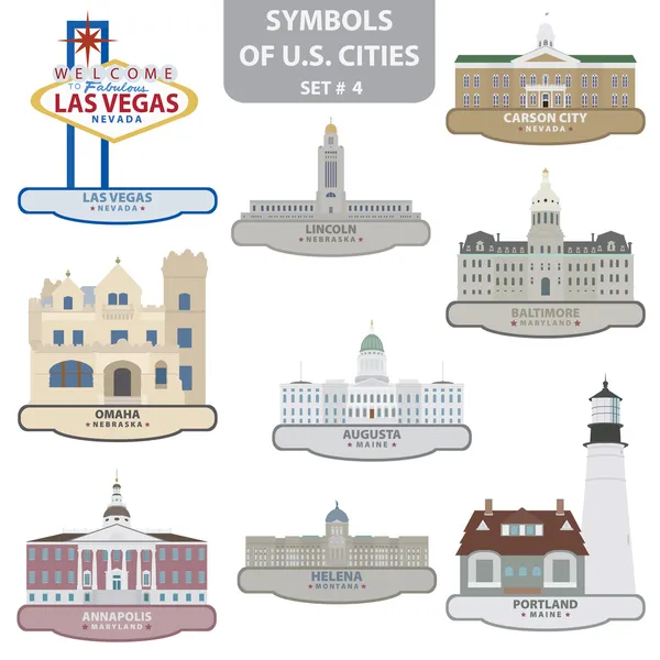 Symboles des villes américaines — Image vectorielle