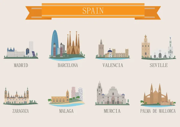 Símbolo ciudad. España — Vector de stock