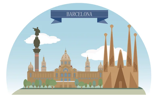 Vista de barcelona, España — Vector de stock