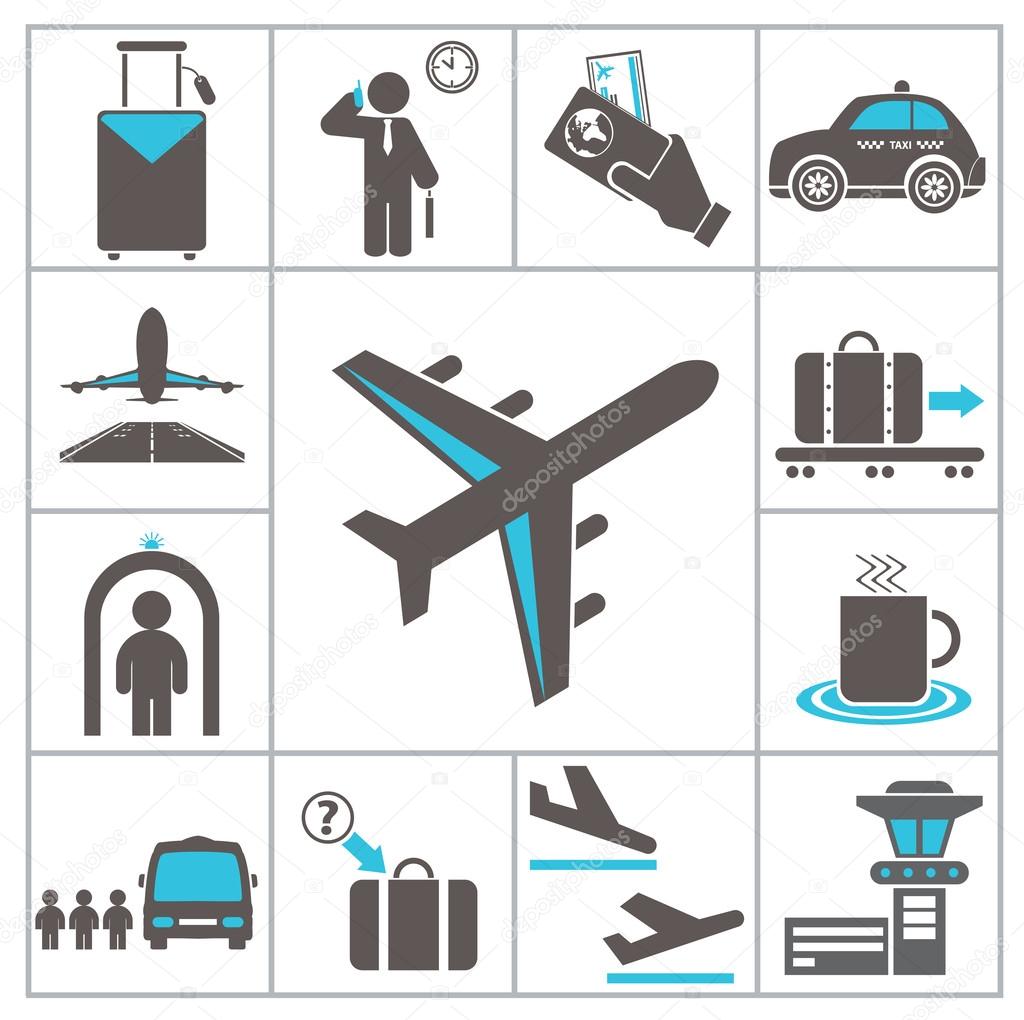 Airport icons. Set for you design