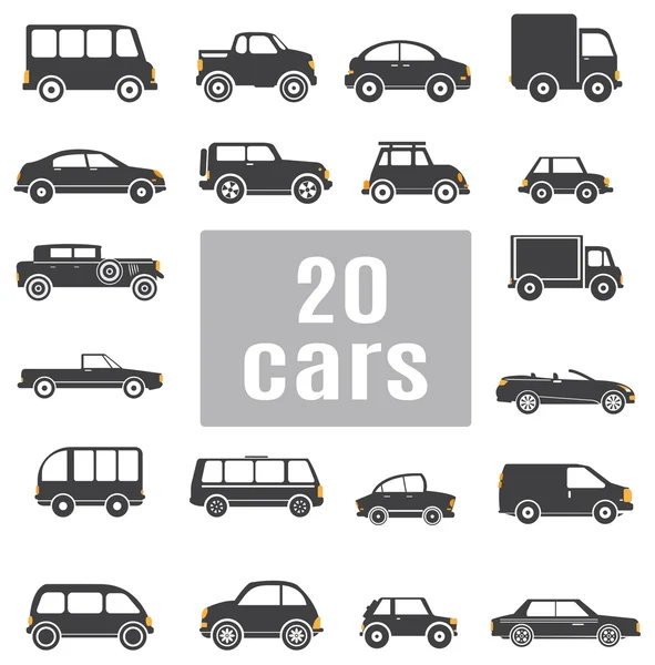 Cars. Set icons — Stock Vector