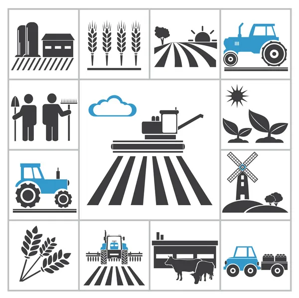 Iconos agrícolas — Vector de stock