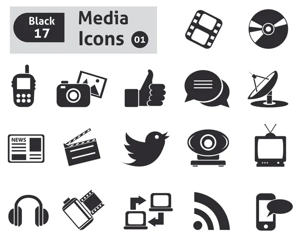 Média ikonok — Stock Vector