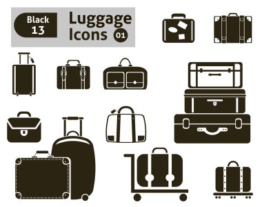 luggage icons clipart