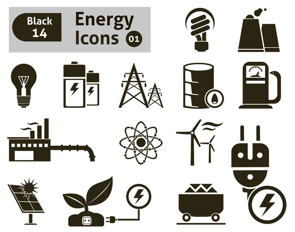 Ícones de energia — Vetor de Stock