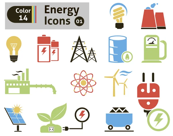 Energie-iconen — Stockvector