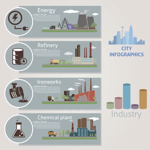 Stad. industrie — Stockvector