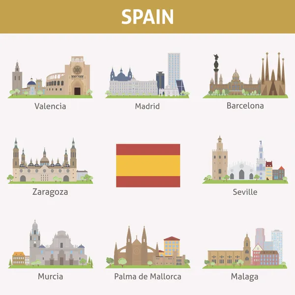 Hiszpania. symbole miasta — Wektor stockowy