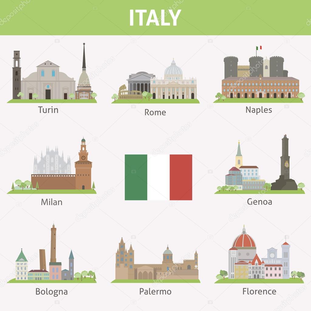 Italy. Symbols of cities