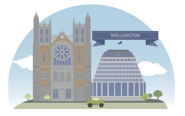 Wellington, Nueva Zelanda — Vector de stock