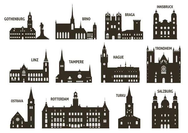 Silhouettes of cities — Stock Vector
