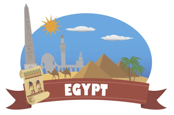 Egypt. Tourism and travel — Stock Vector