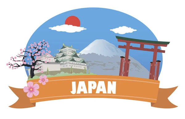 Japan. Tourism and travel — Stock Vector