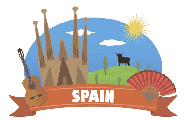 Spain. Tourism and travel — Stock Vector