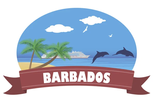 La Barbade. Voyages et tourisme — Image vectorielle