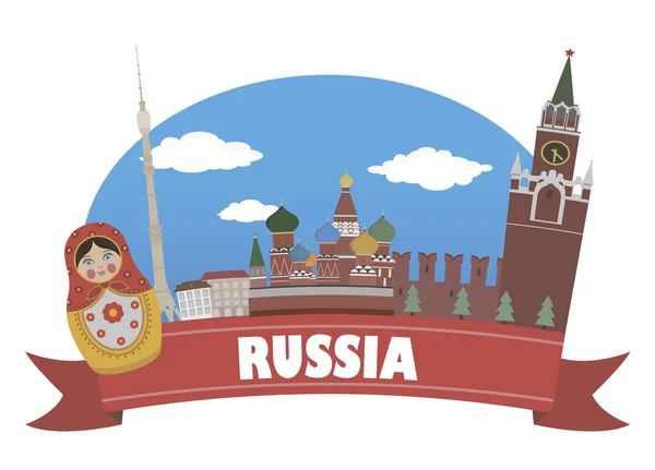 Rusland. toerisme en reizen — Stockvector