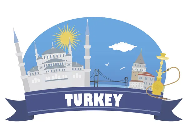 Turkey. Tourism and travel — Stock Vector