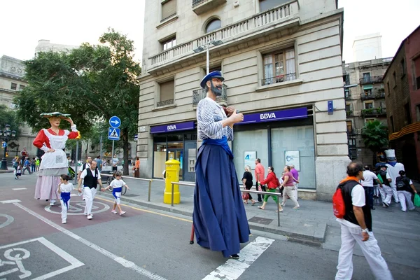 Desfile de los Gigantes en Barcelona La Mercjalá Festival 2013 — Foto de Stock