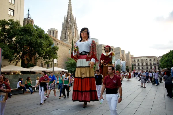 Giants Parade in Barcelona La Mercè Festival 2013 — Stockfoto