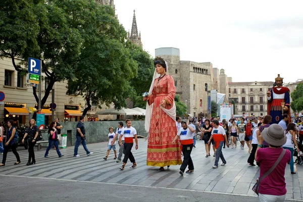 Giants Parade in Barcelona La Mercè Festival 2013 — Stockfoto