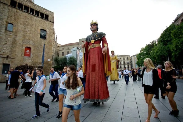 Giants Parade i Barcelona La Mercthern Festival 2013 – stockfoto