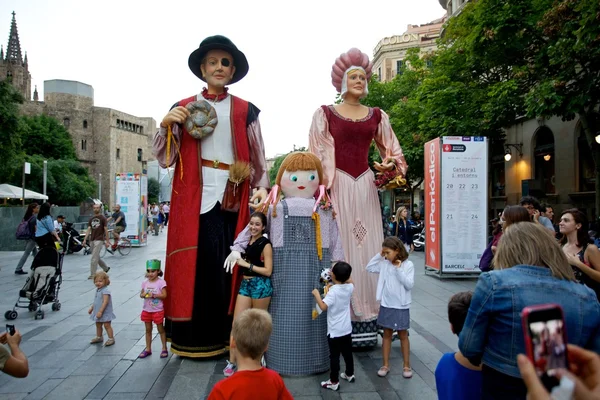 Desfile de los Gigantes en Barcelona La Mercjalá Festival 2013 — Foto de Stock