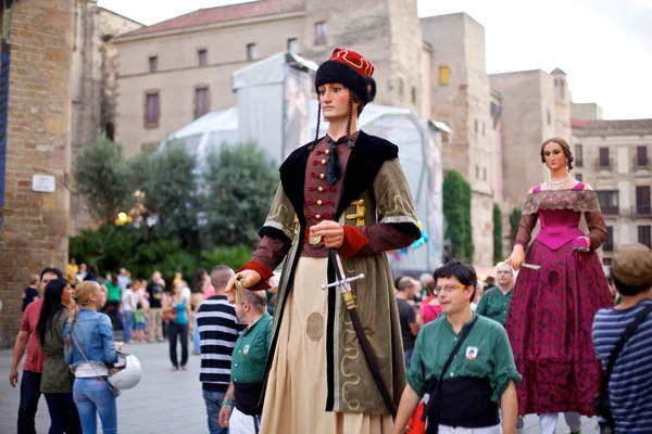 Giants Parade i Barcelona La Mercthern Festival 2013 – stockfoto