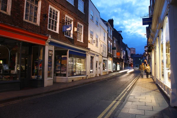 Calle de la noche en York, Reino Unido —  Fotos de Stock