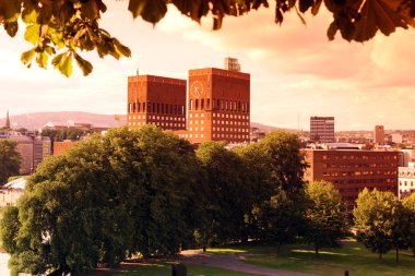 Sundown park ve Belediye Binası (radhuset), oslo, Norveç