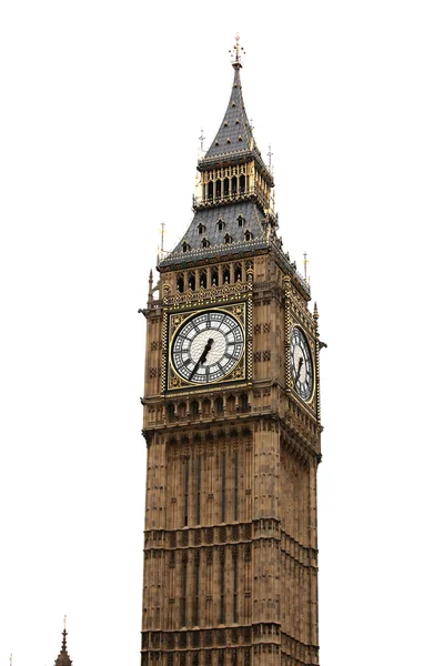 Big Ben isolato su bianco, Londra architettura gotica, Regno Unito — Foto Stock